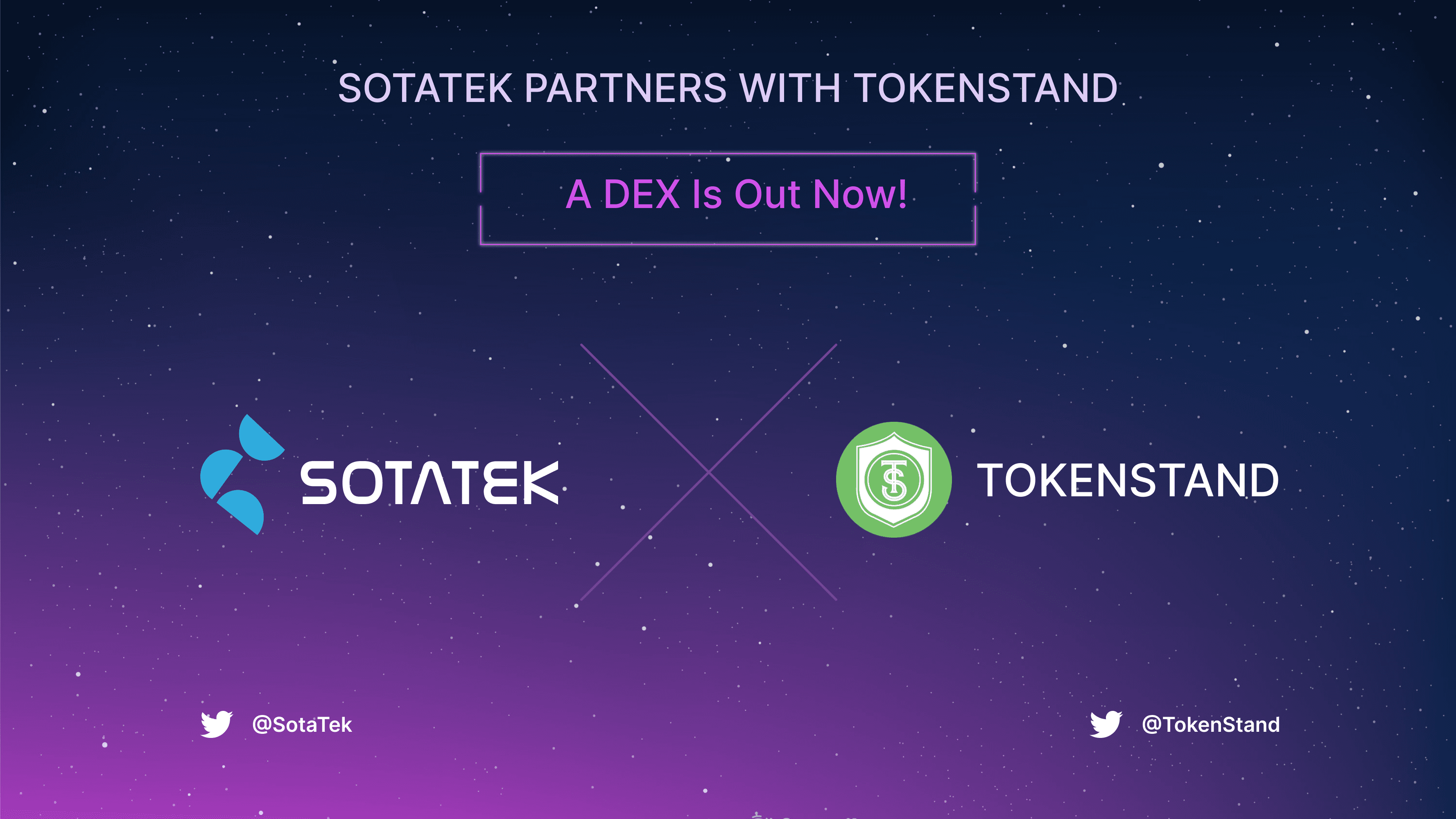 SotaTekとTokenStandのパートナーシップ – DEX をリリース